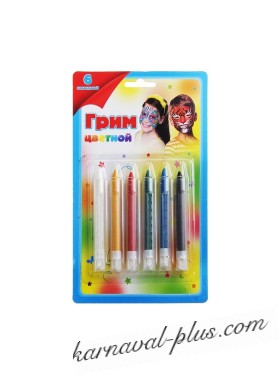 Грим карандаши для лица и тела, 6 цветов